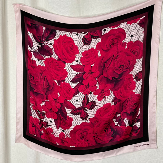 Red Roses Silk Scarf