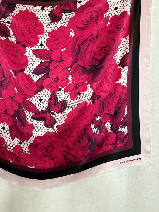 Red Roses Silk Scarf