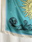 Blue Sun and Moon Silk Scarf