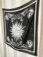 Black Sun and Moon Silk Scarf