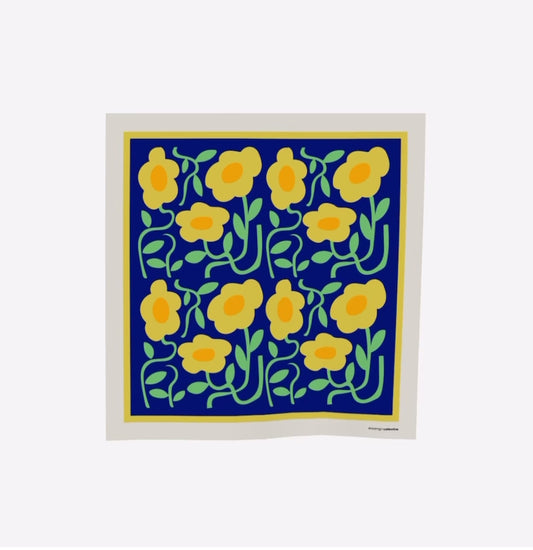 Peace Flowers Silk Scarf